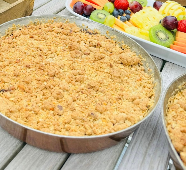 Schwedentraum (Apfel-Preiselbeer-Crumble zum Selberbacken) mit Eierlikör-Schmand