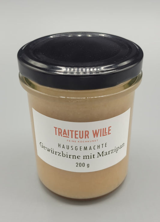 Hausgemachte Gewürzbirne mit Marzipan Marmelade (200g)